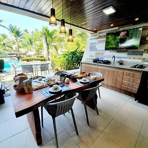  Apartamento Flat Luxo Terreo Com Varanda Privativa No Nannai E Com Varanda Gourmet - Locarhouse